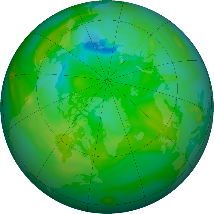 Arctic ozone map for 16 July 2008